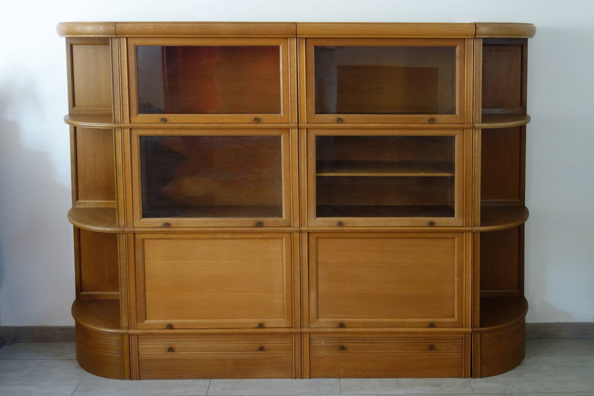Meuble bibliothèque vitrine modulable MD années 60