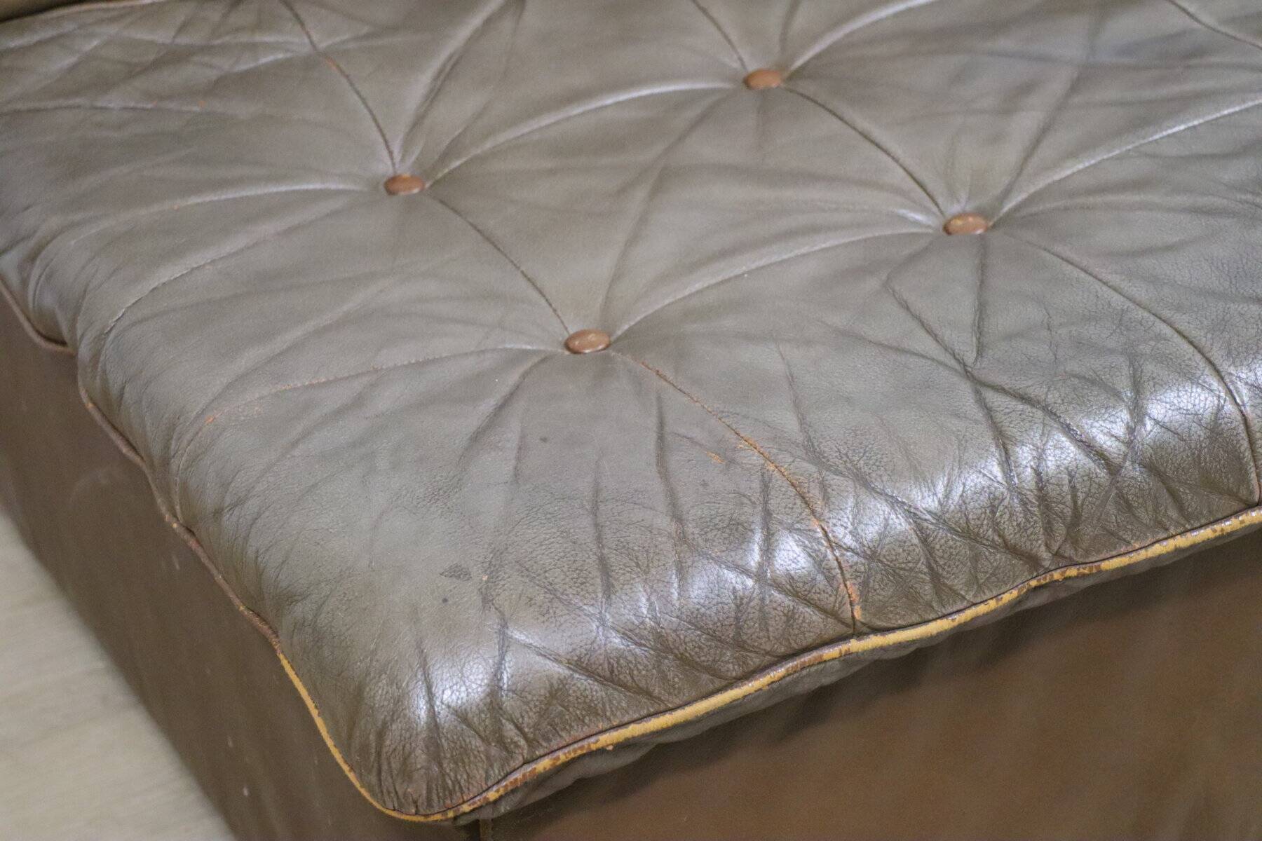 Vintage modular patchwork leather sofa, 1970s