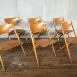 Series of stackable chairs Hiller sleek design Scandinavian look