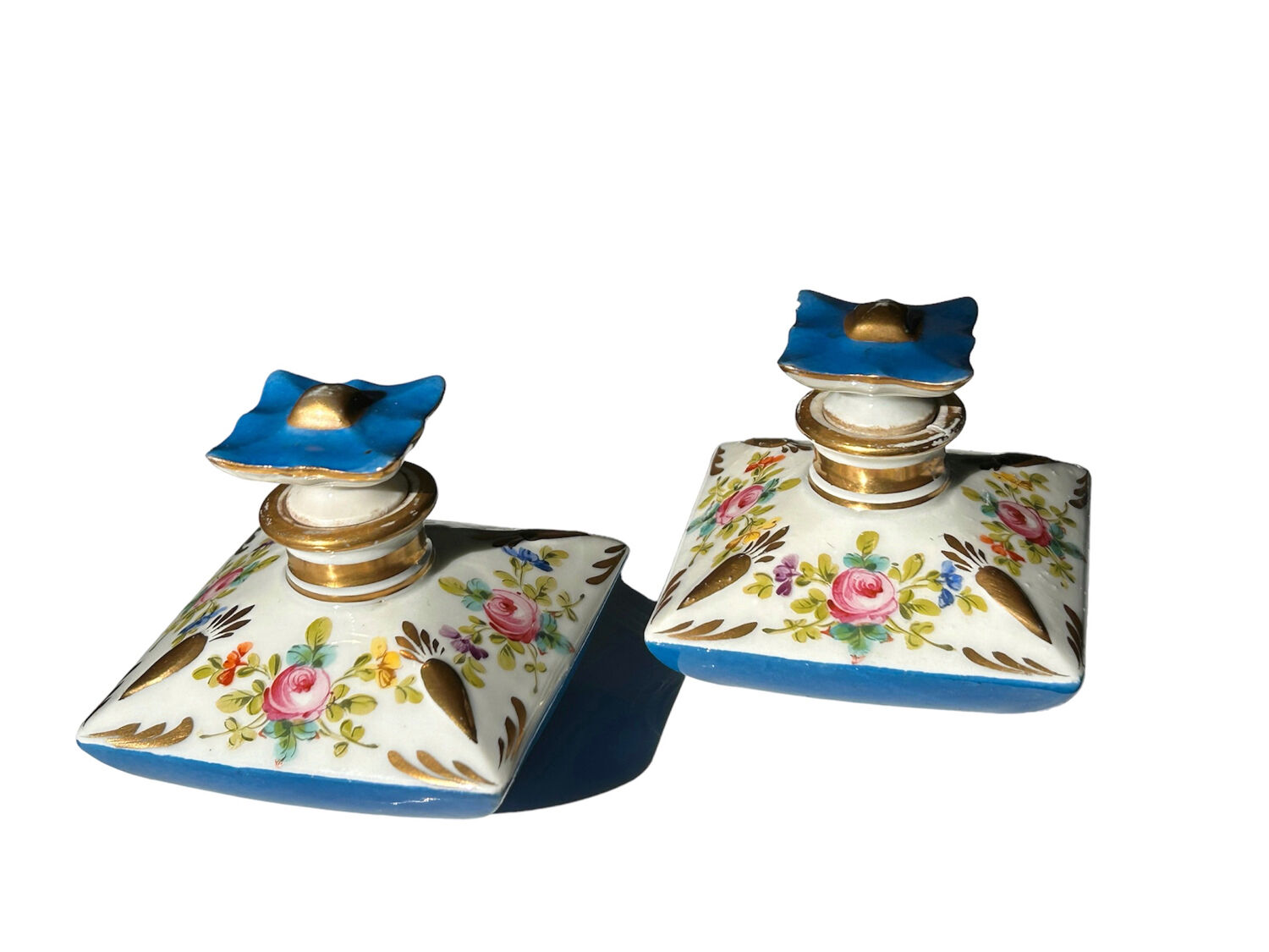 Pair of perfume vial in sèvres porcelain