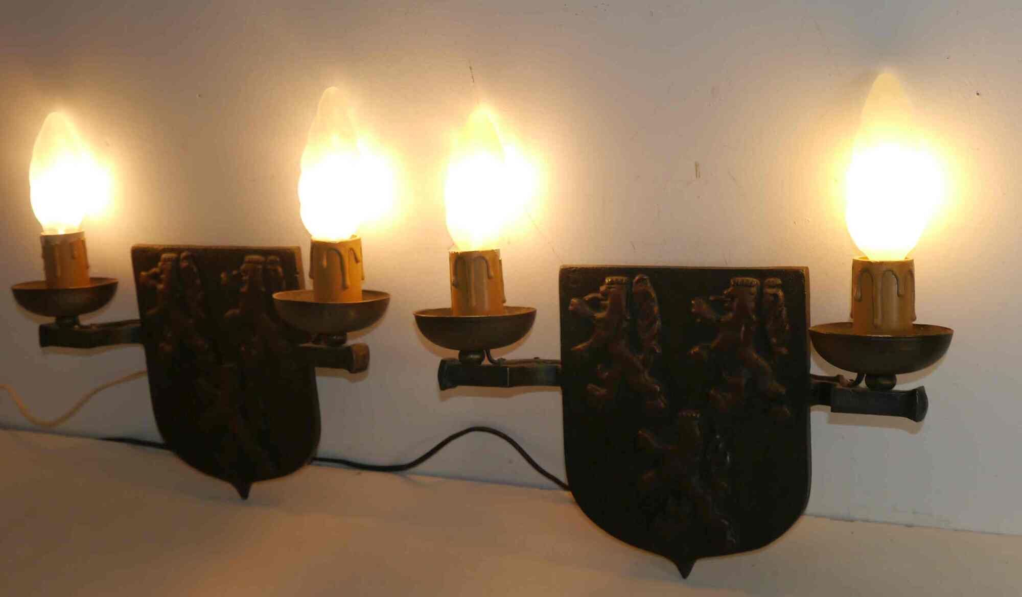 Pair of heraldic coat of lamp for the 60's century