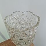 Vintage chiseled glass vase
