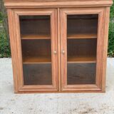 Vitrine vaisselier vintage en bois massif Louis Philippe