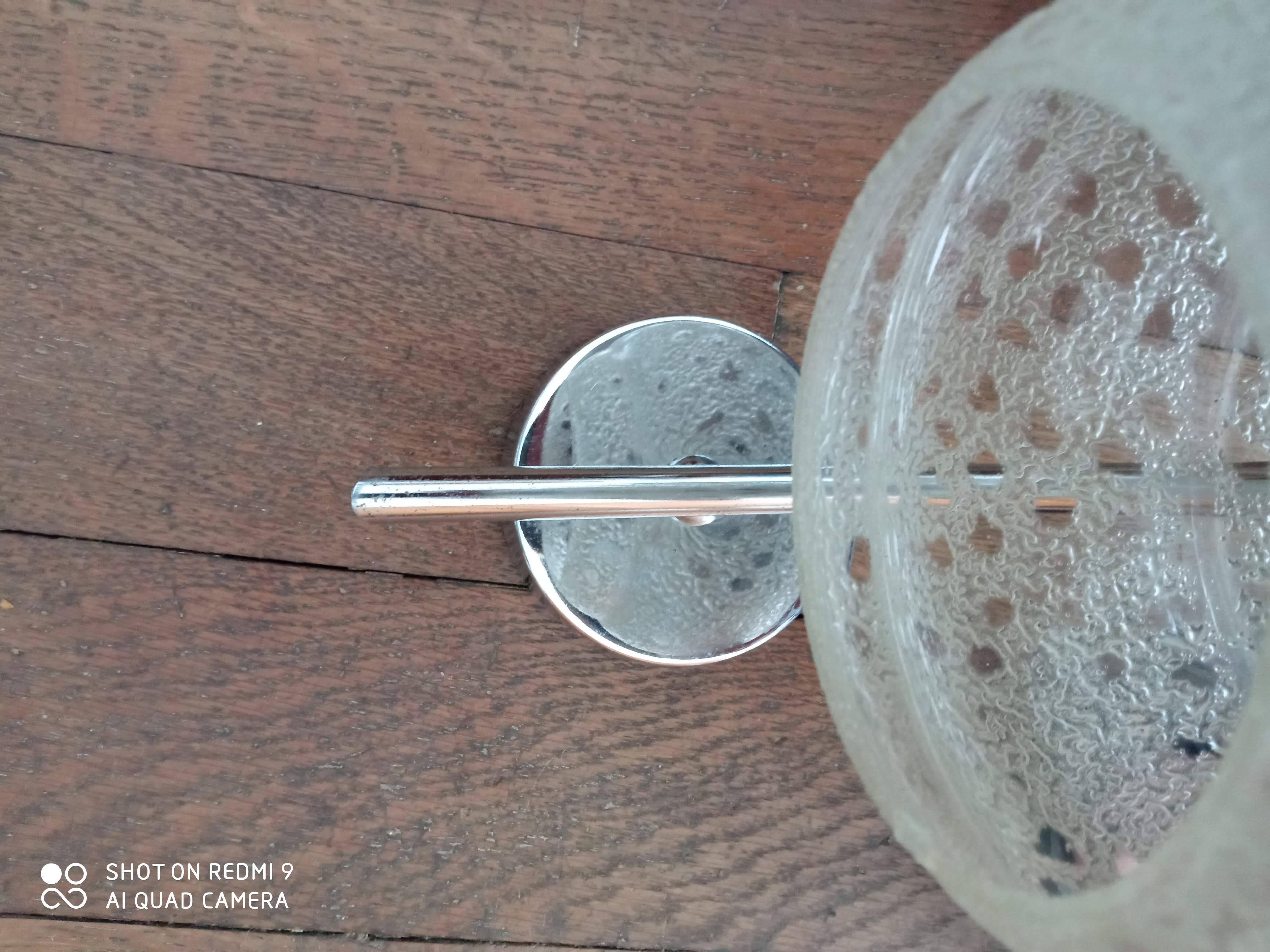 Old Art Deco wall lamps chrome and granite glass