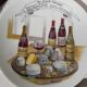 Porcelain cheese platter with 6 matching plates.