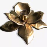 Bougeoir fleur laiton doré