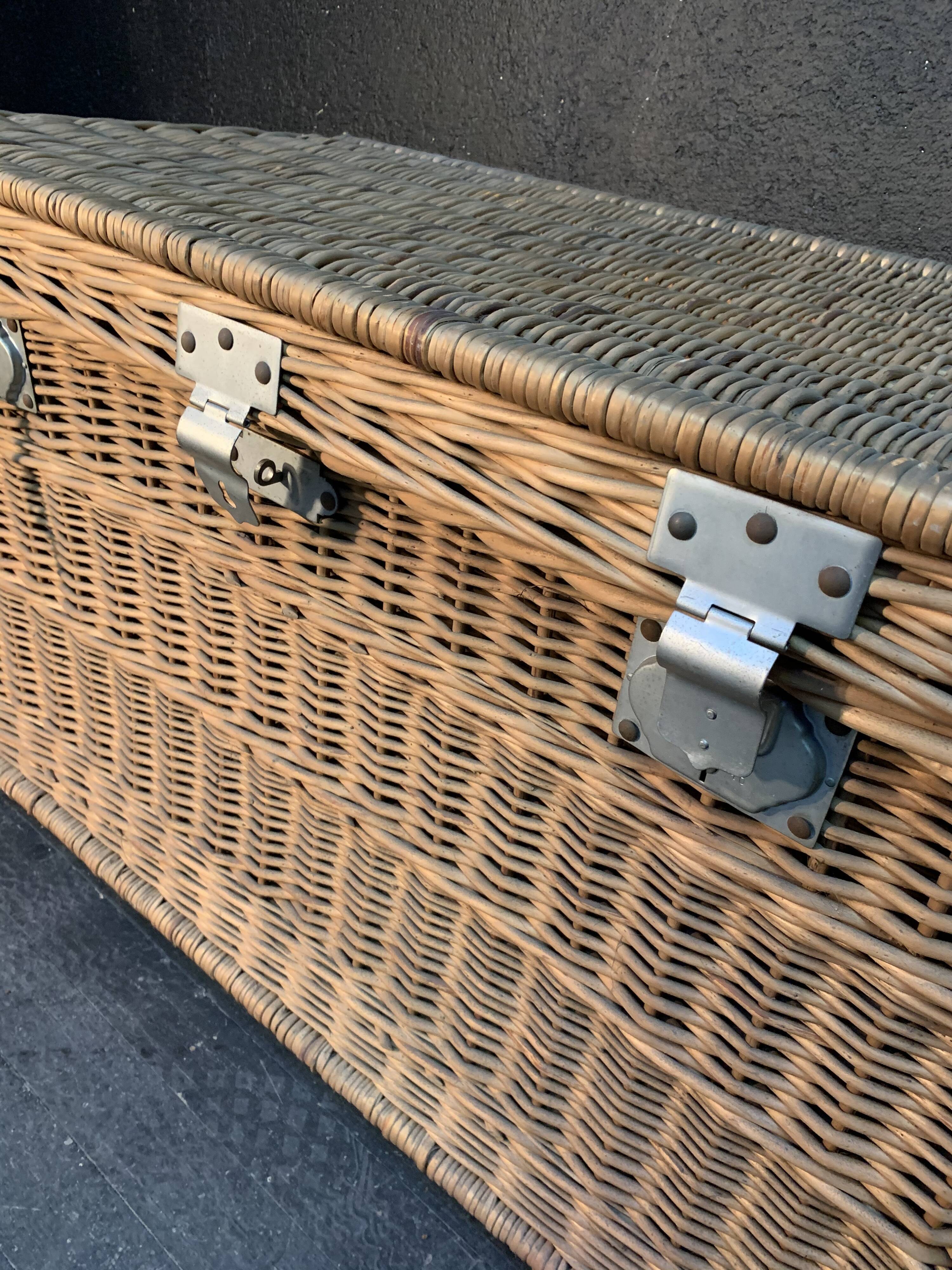 Old wicker trunk