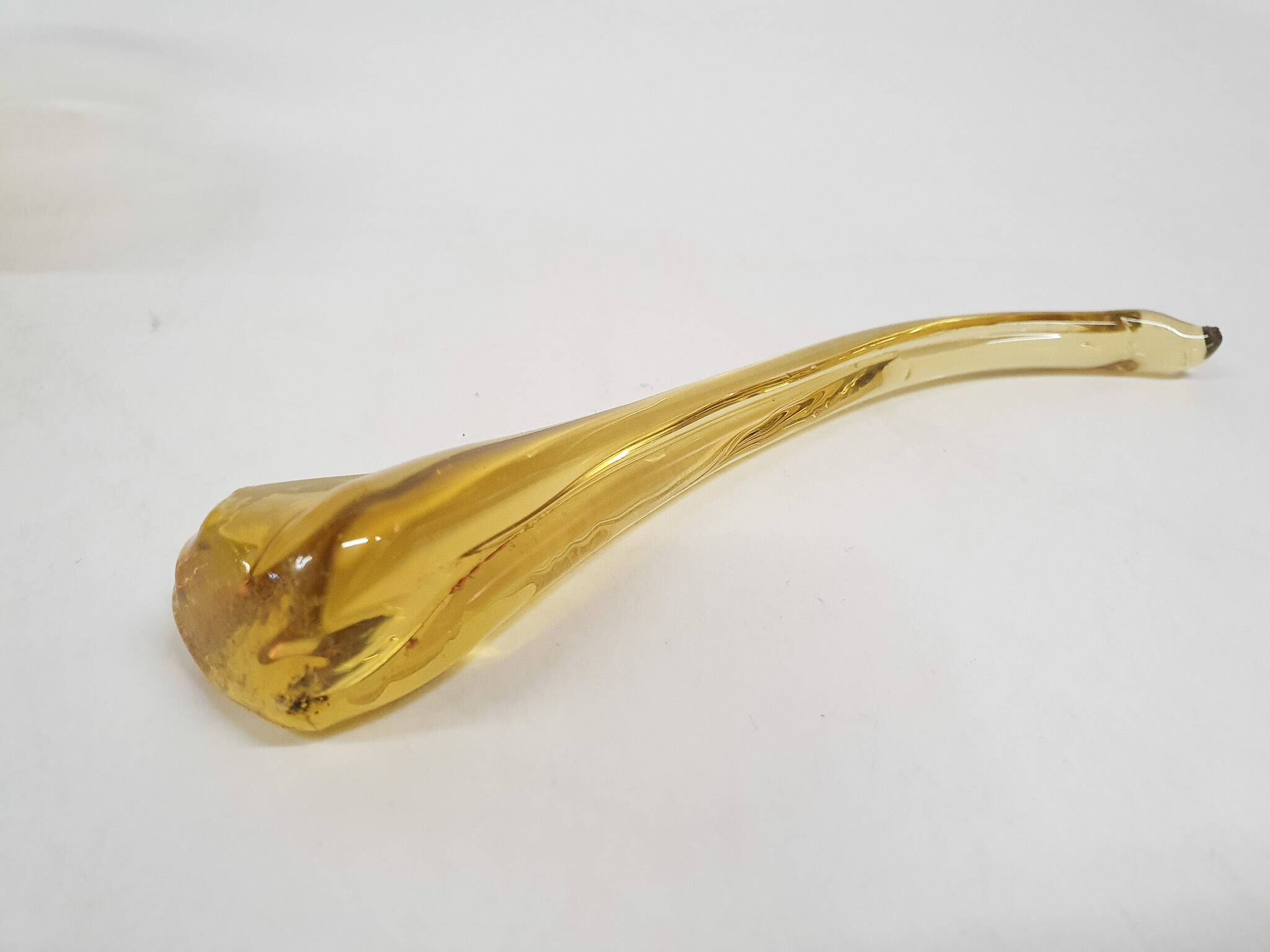 Murano glass ochre bowl, Italy 1960's