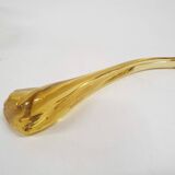 Murano glass ochre bowl, Italy 1960's