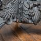 Indochina ironwood pedestal table decor winged character marble top 19th century