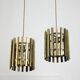 Vintage Italian Brass Cage Pendant Lamp, 70s
