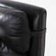 Black leather armchair, Danish design, 1970s, production: Denmark