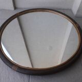 Round wooden mirror