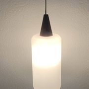 Scandinavian Pendant Lamp in Teak and Opaline, Circa 60´s