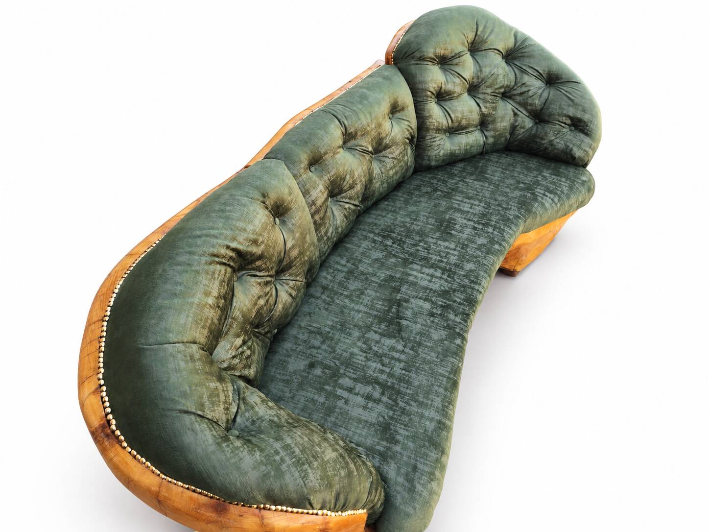 Carved velvet sofa