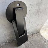 Suzy folding chair by Adrian Reed — Brown wooden mid-century minimalist folding chair, compact X-frame