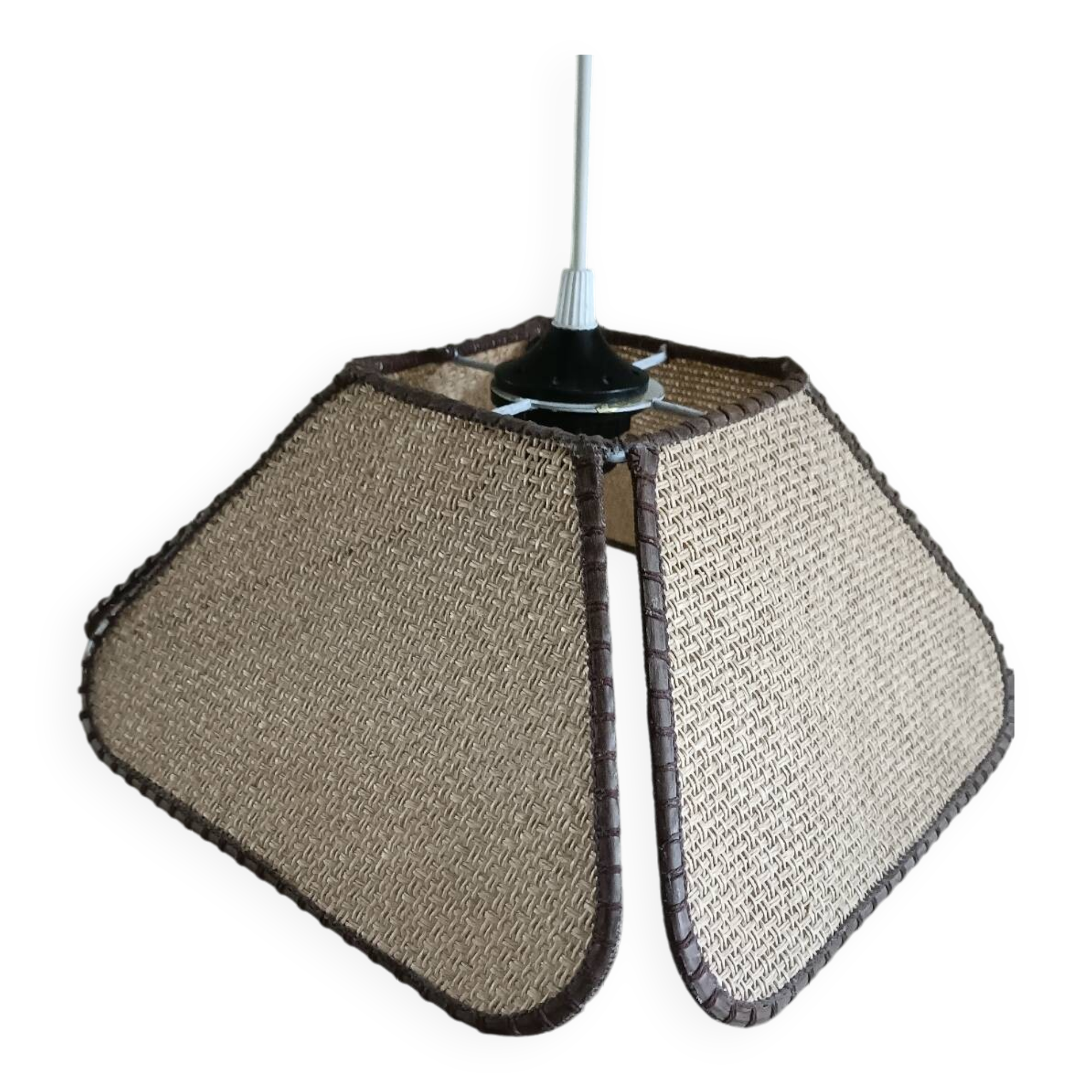 Vintage rattan blade pendant light