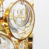 Suspension Palwa, laiton doré et verre cristal, Allemagne, années 1970