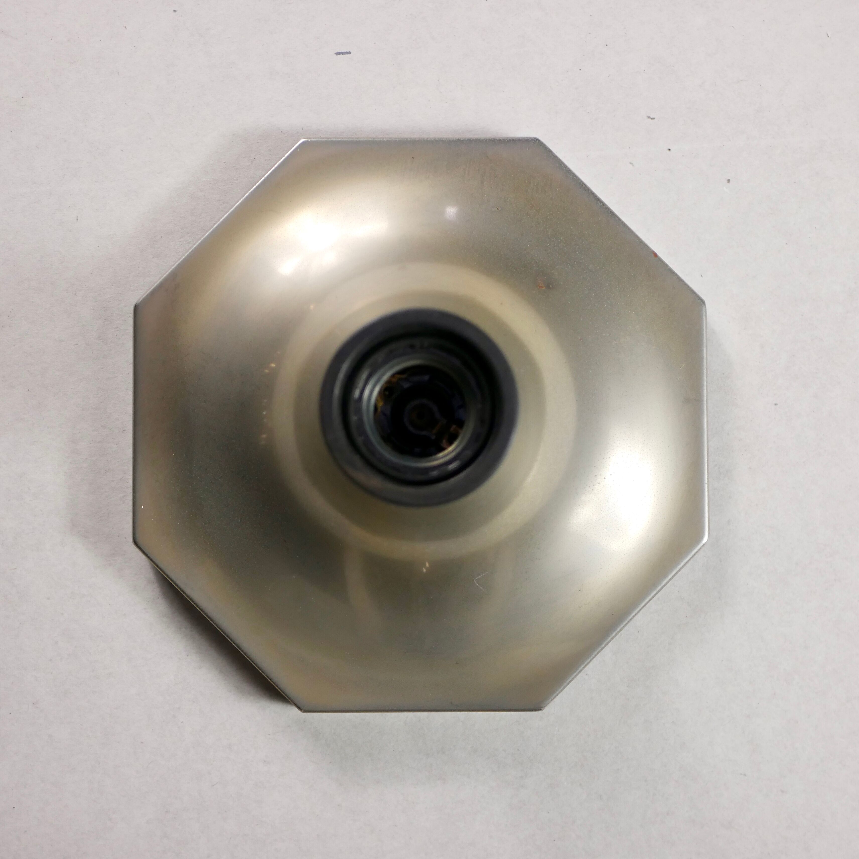 Octagonal silver brass wall lamp Motoko Ishii