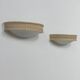 Pair of vintage wall lights, beige plaster and frosted glass, France, 1970.