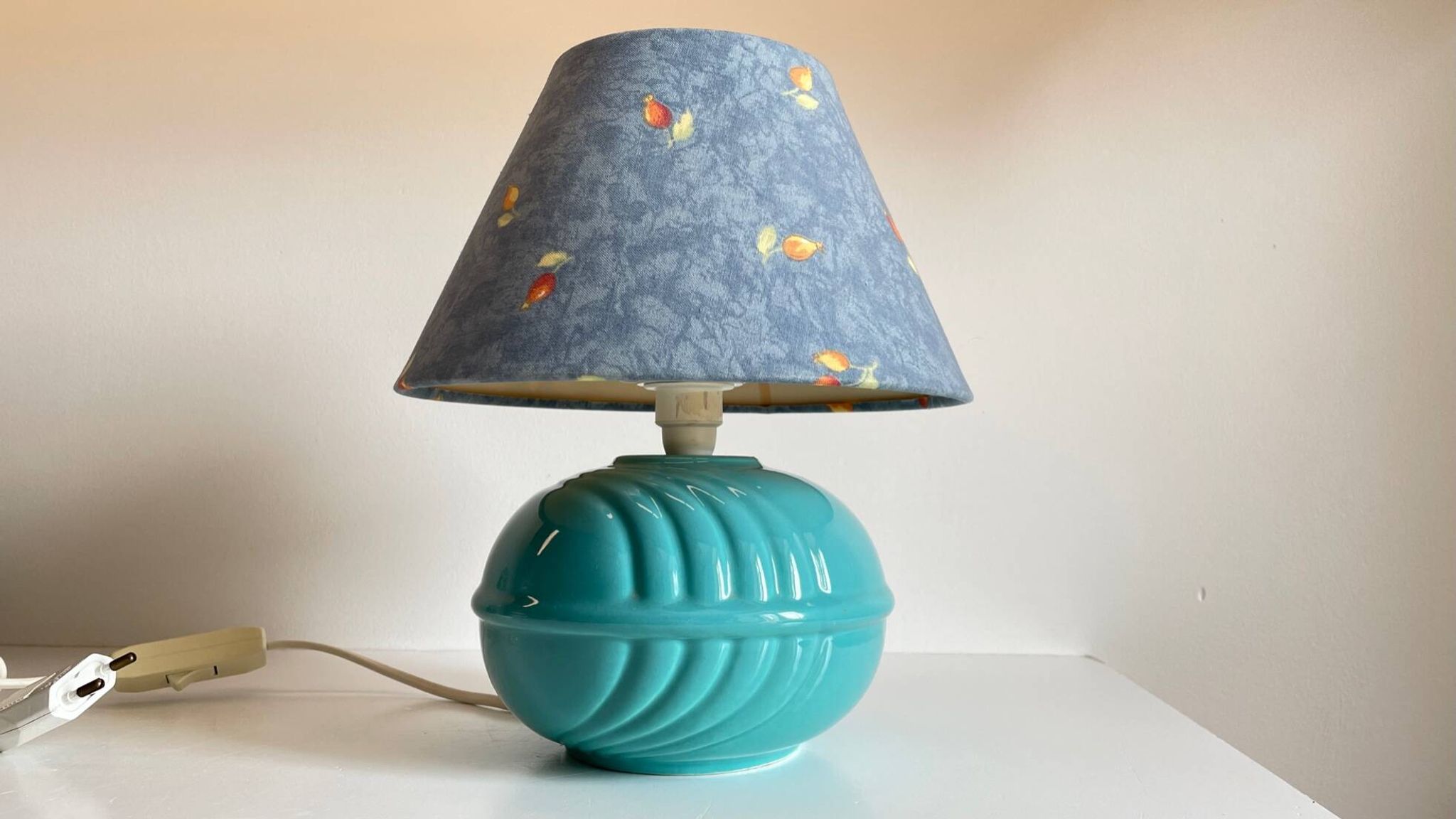 Ocean Blue Vintage Ceramic Lamp