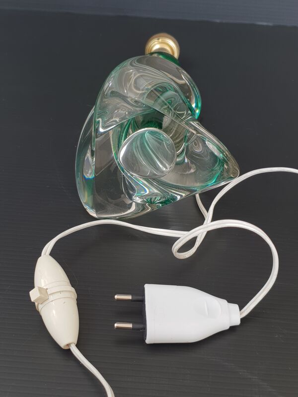 Pied de lampe en cristal vintage 1960