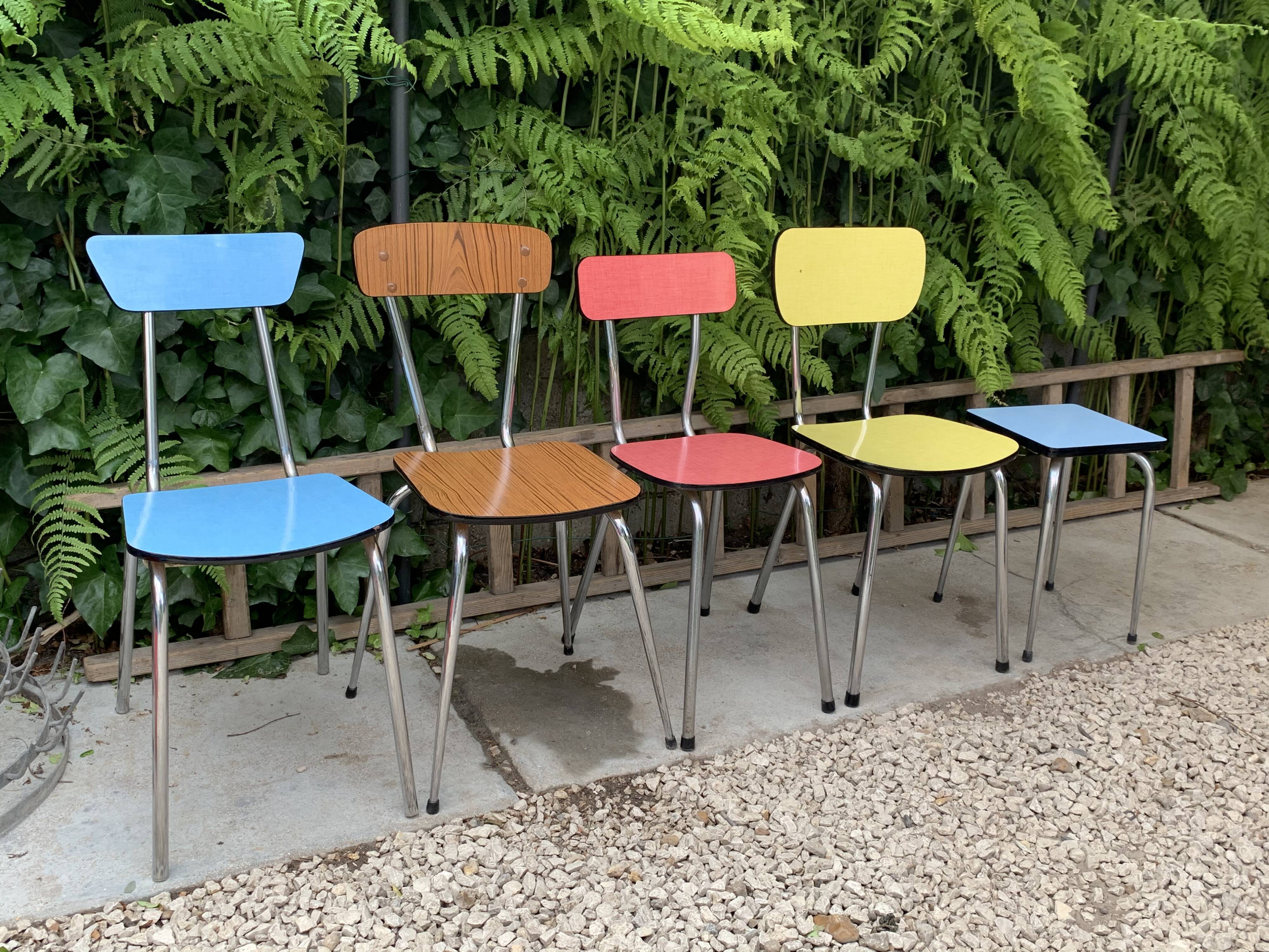 Mismatched formica chairs