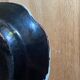 Ceramic plate, antique late 19th - early 20th century, known as "Cul-noir" from Normandy.