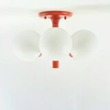 Large Space Age Sputnik Opal Glass Ceiling Light from Kaiser, Germany, 60s