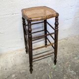 High stool with cane seat