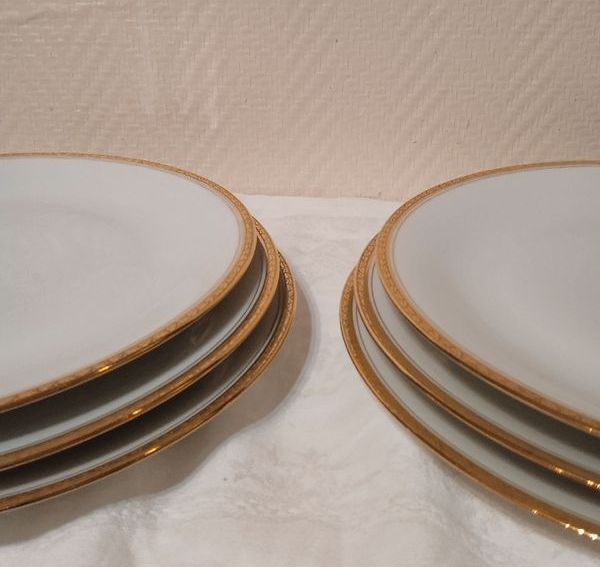 Lot 6 flat plates Limoges porcelain