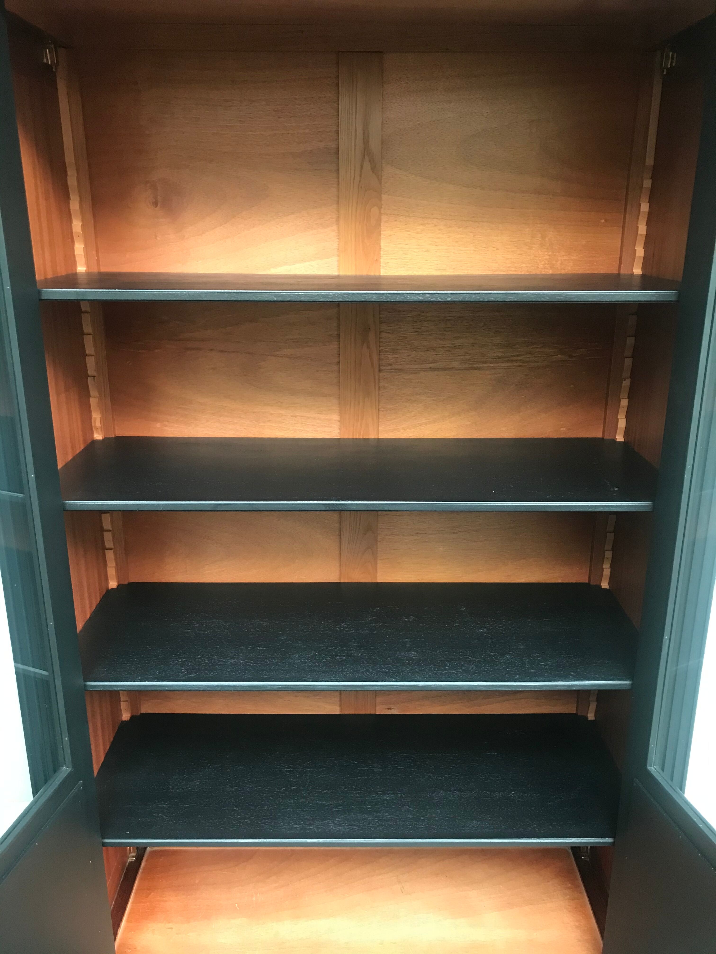 Showcase cabinet of curiosities black and wood