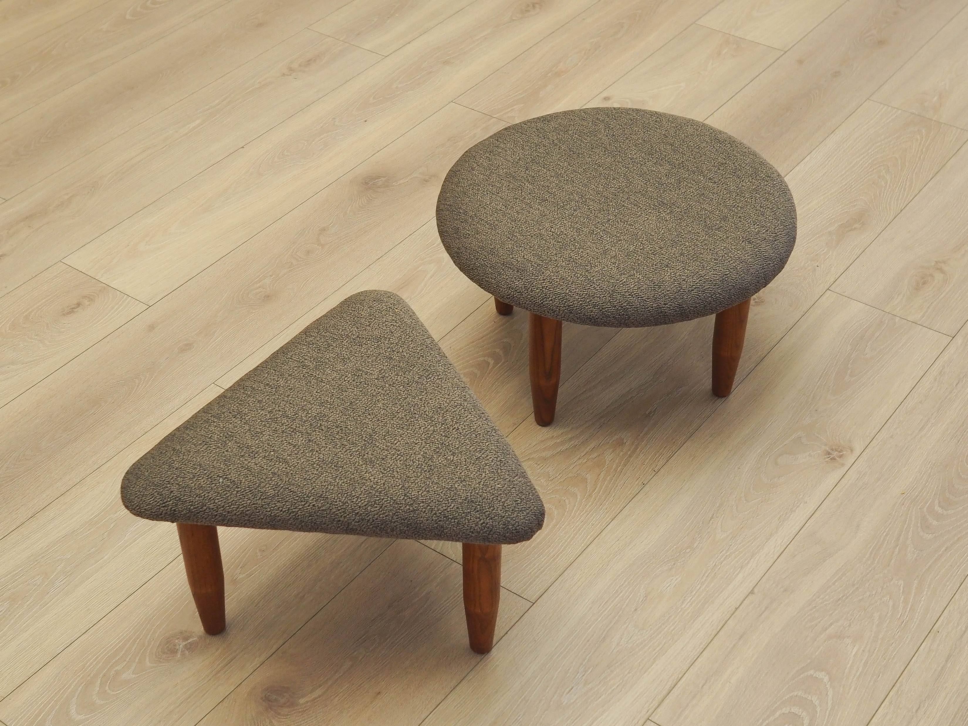 Set of two brown footstools, Danish design, 1990s, production: Denmark