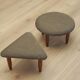 Set of two brown footstools, Danish design, 1990s, production: Denmark