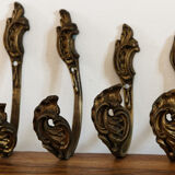 Set of 2 pairs of bronze curtain embrases