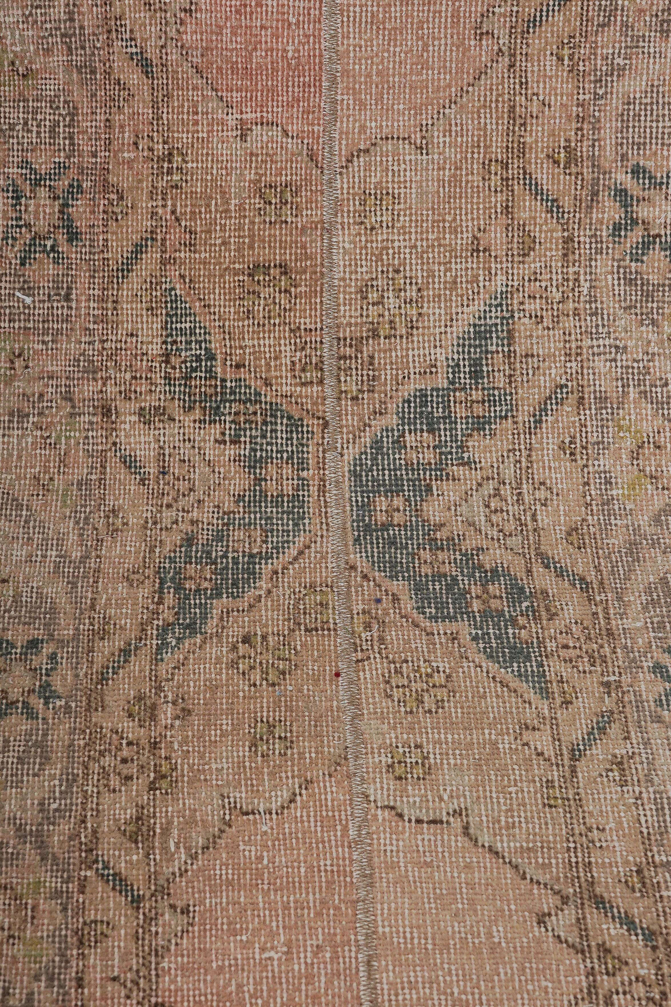 Vintage Turkish Oushak Rug Handwoven 56 x 396cm