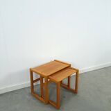 Teak vintage bijzettafel set