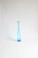 Vintage handblown blue bubble glass bottle vase