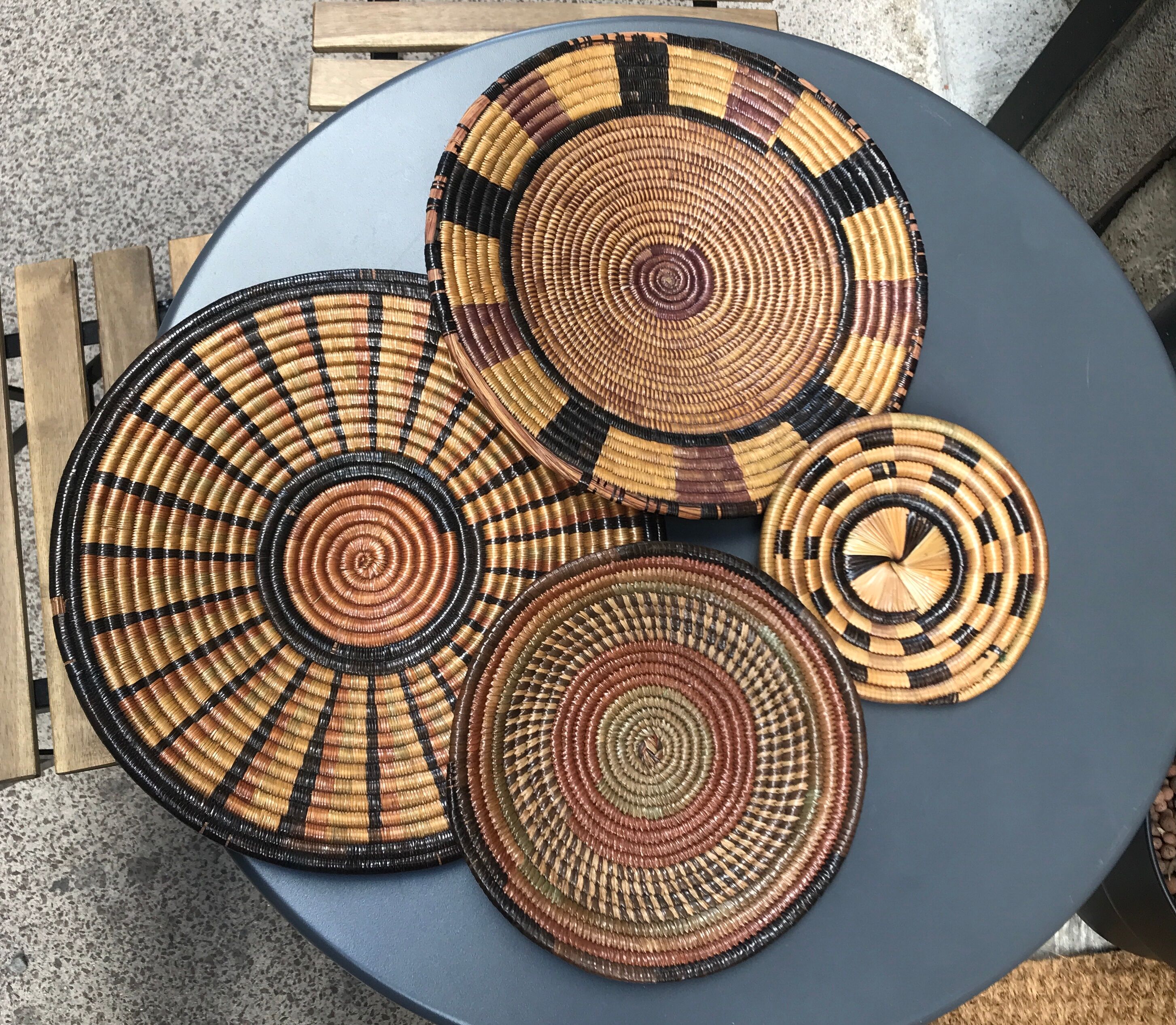 Vintage wall baskets Africa