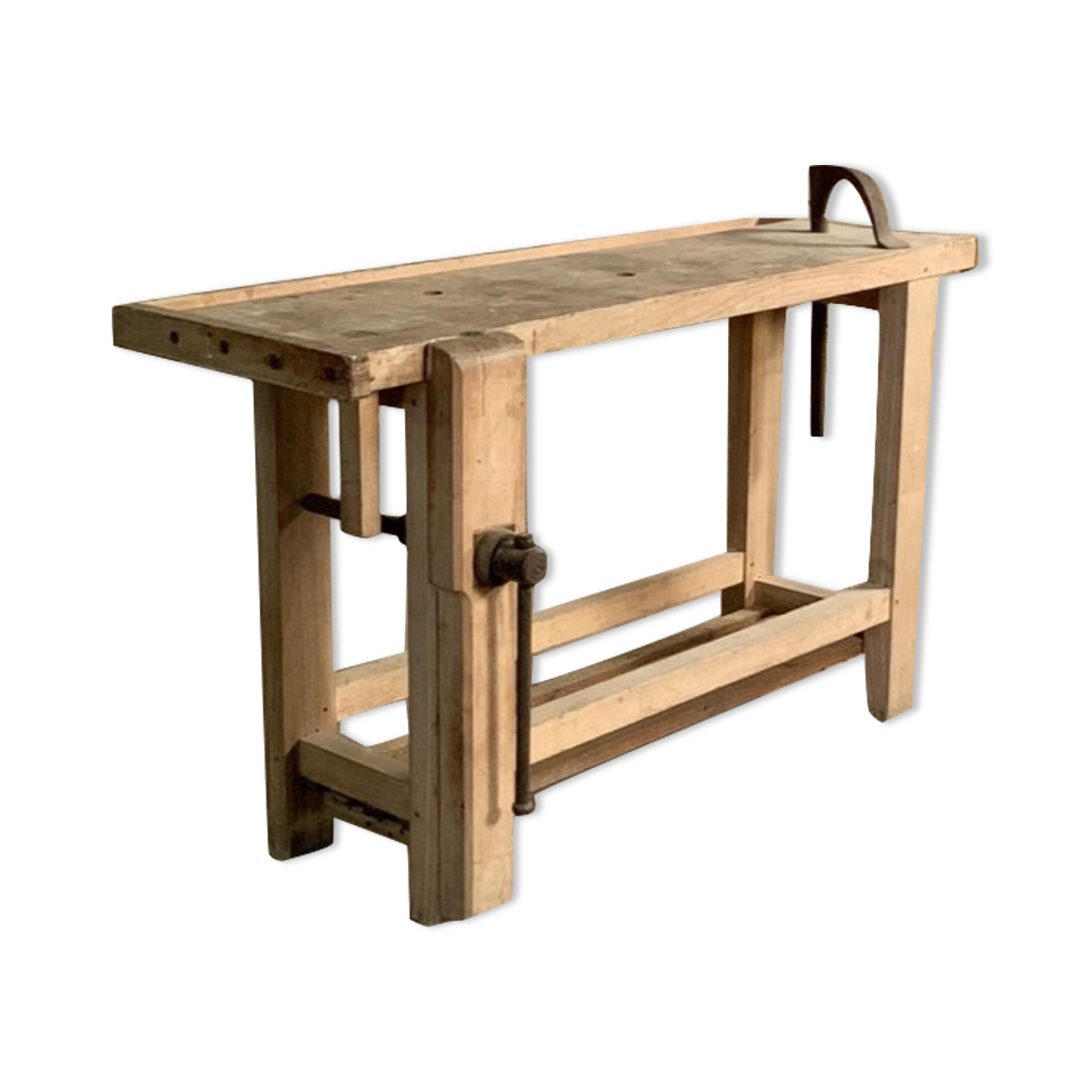 Old carpenter's workbench place in solid oak