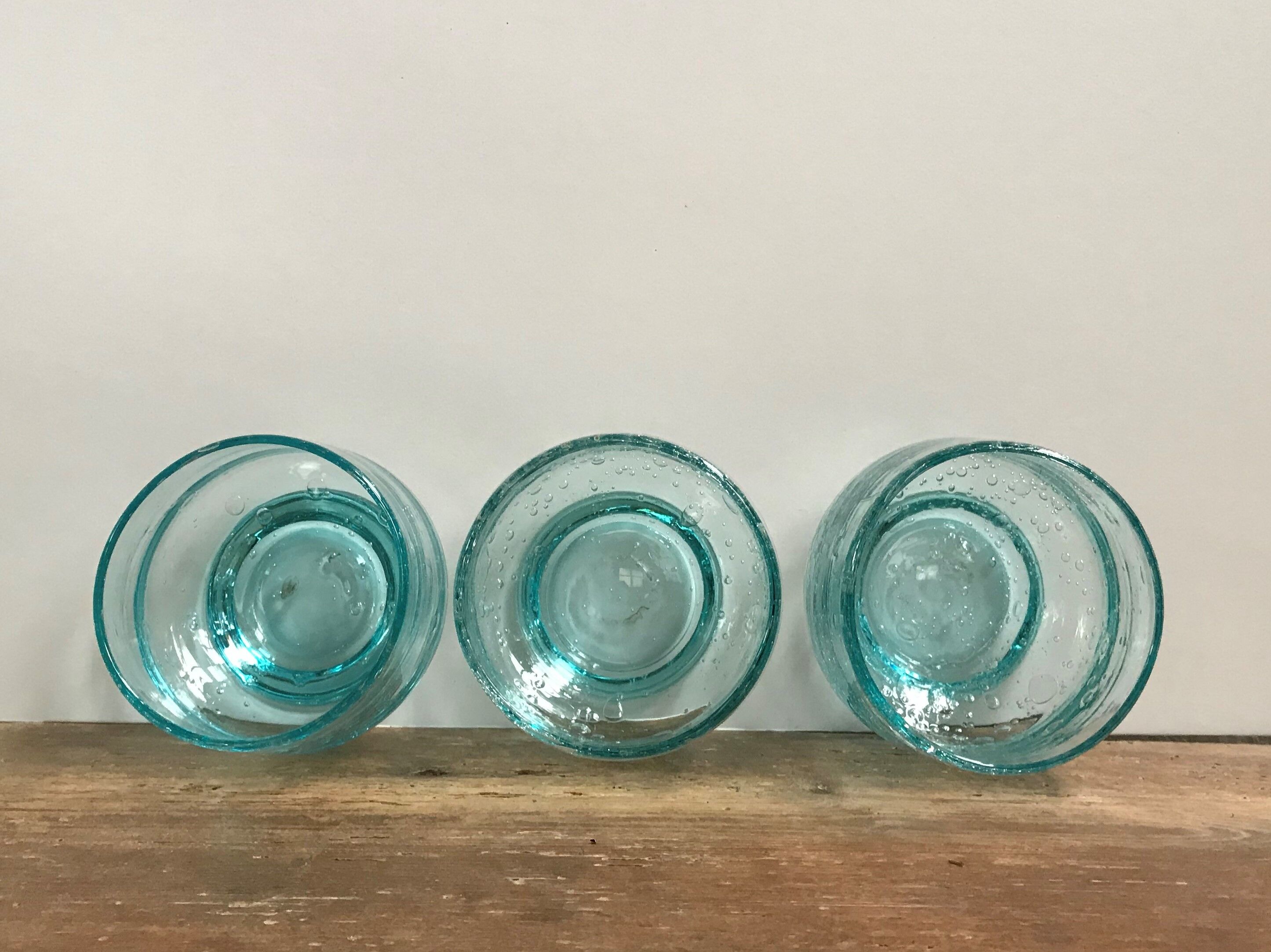 Trio of glasses of blue blue azur