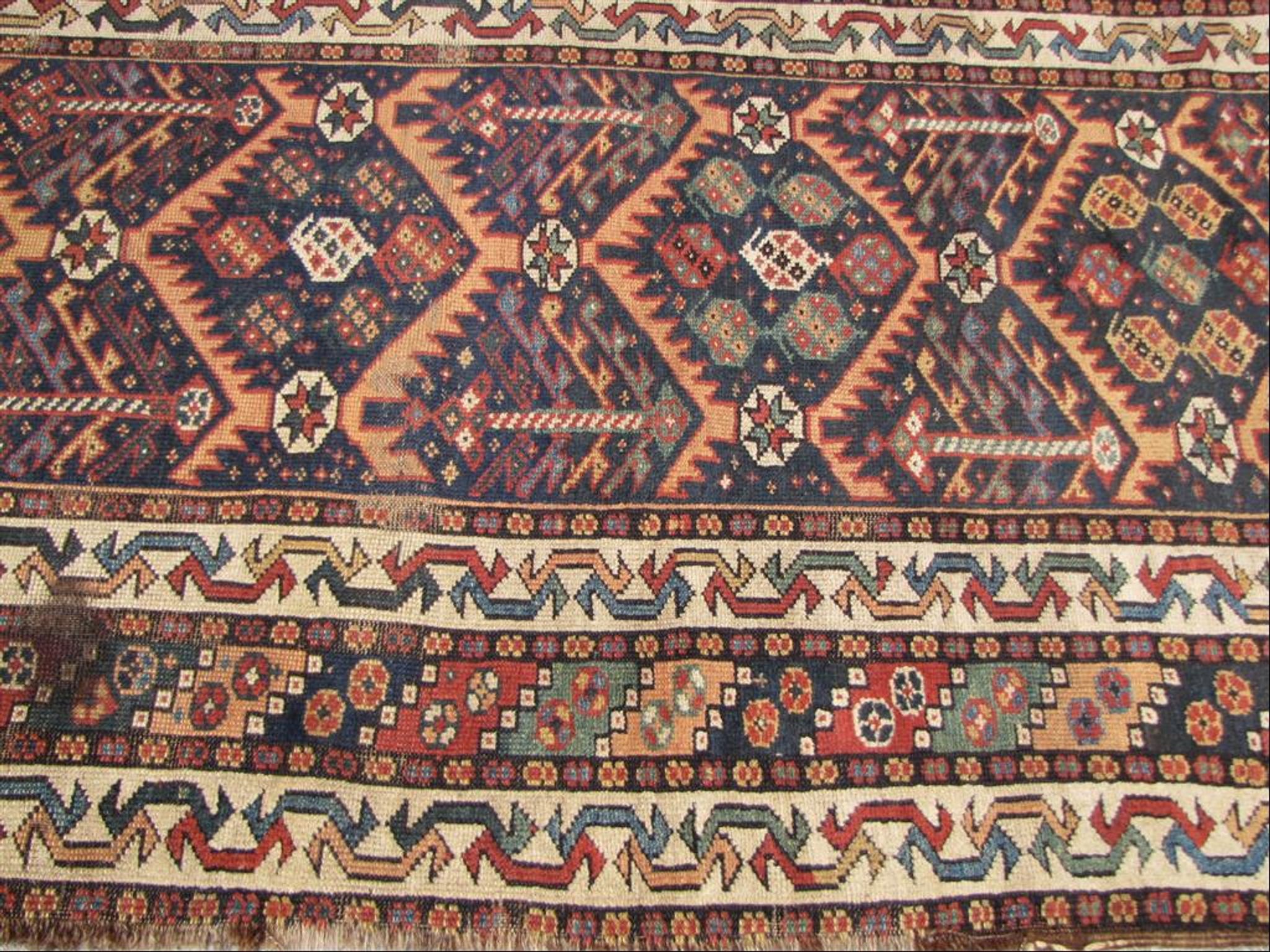 Old Persian rug 19th century handmade 118 X 215 cm