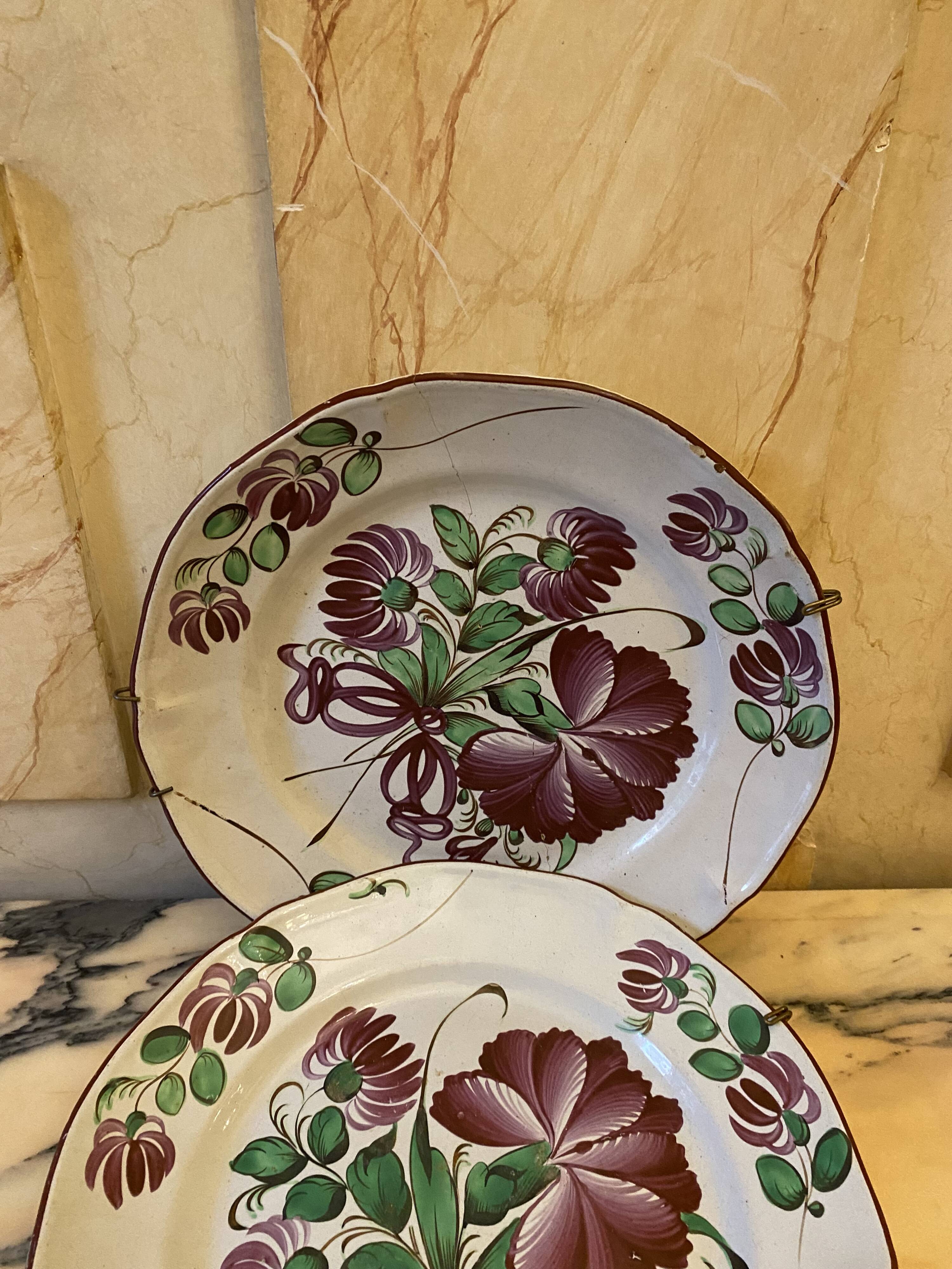 Pair of earthenware dishes