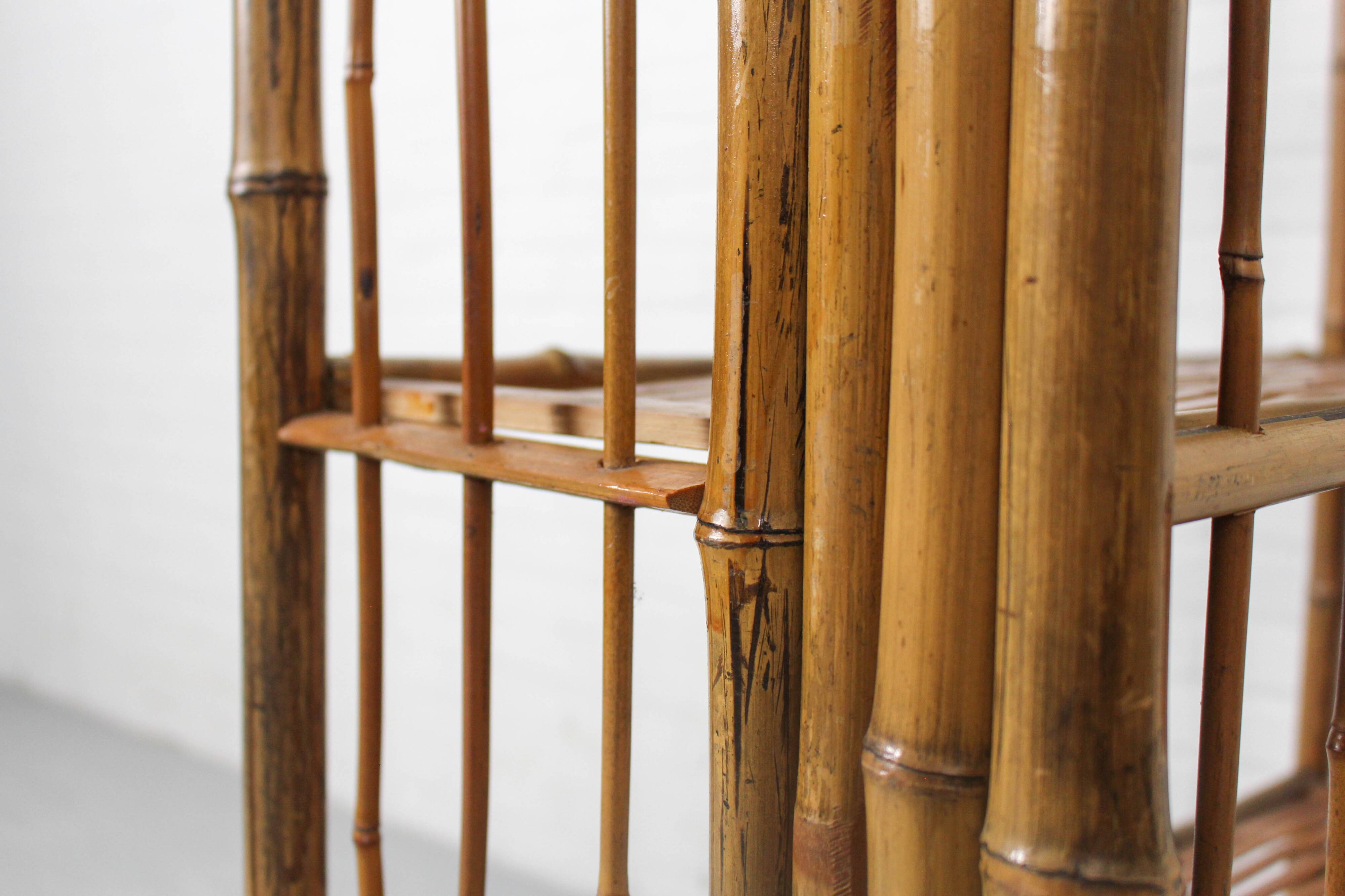 Bamboo Folding Campaign Shelves, France 1920s