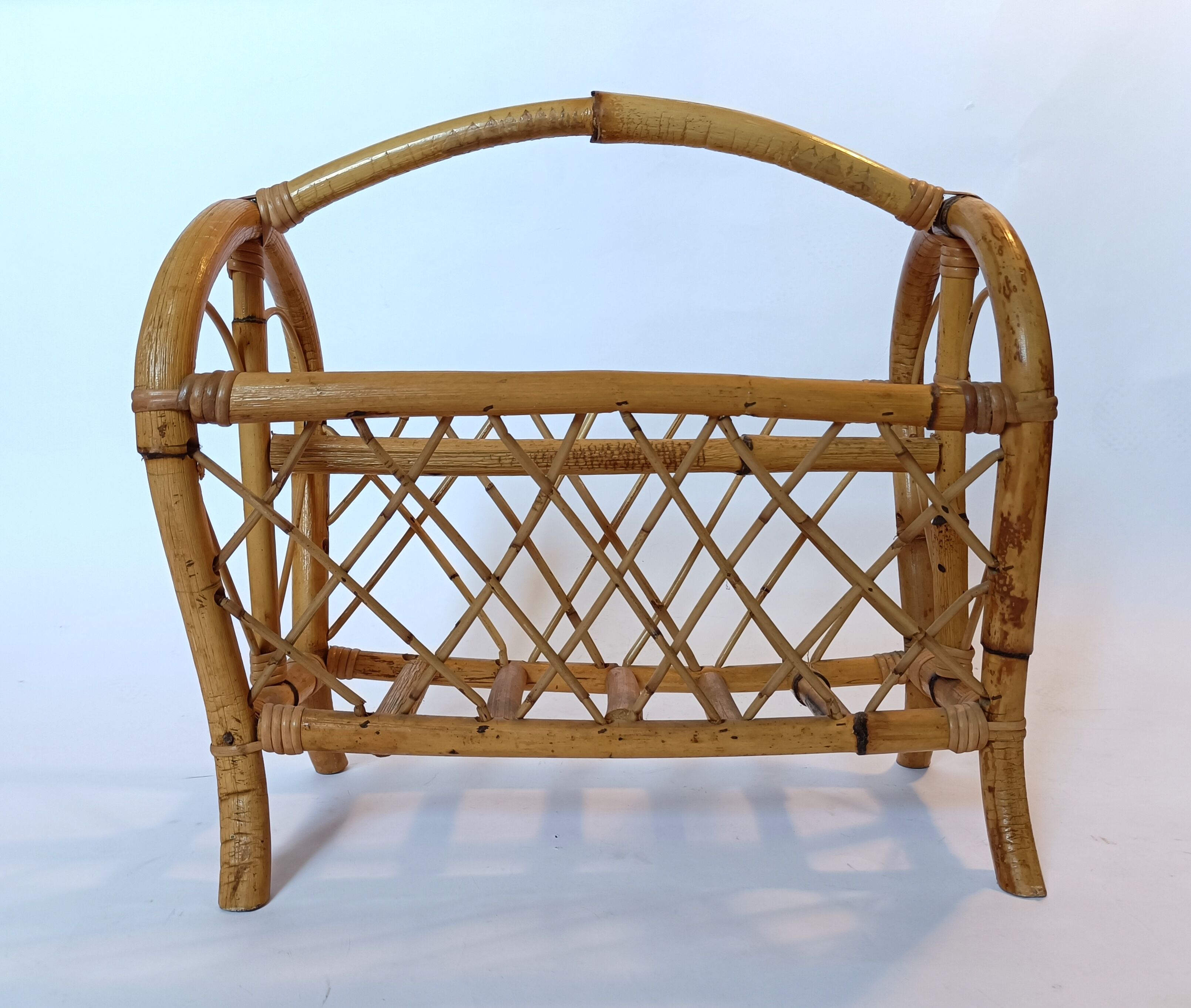 Vintage bamboo magazine holder