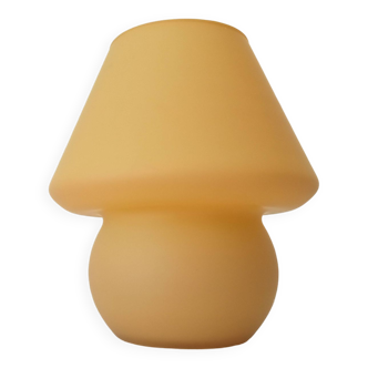Lampe champignon vintage en verre dépoli années 90