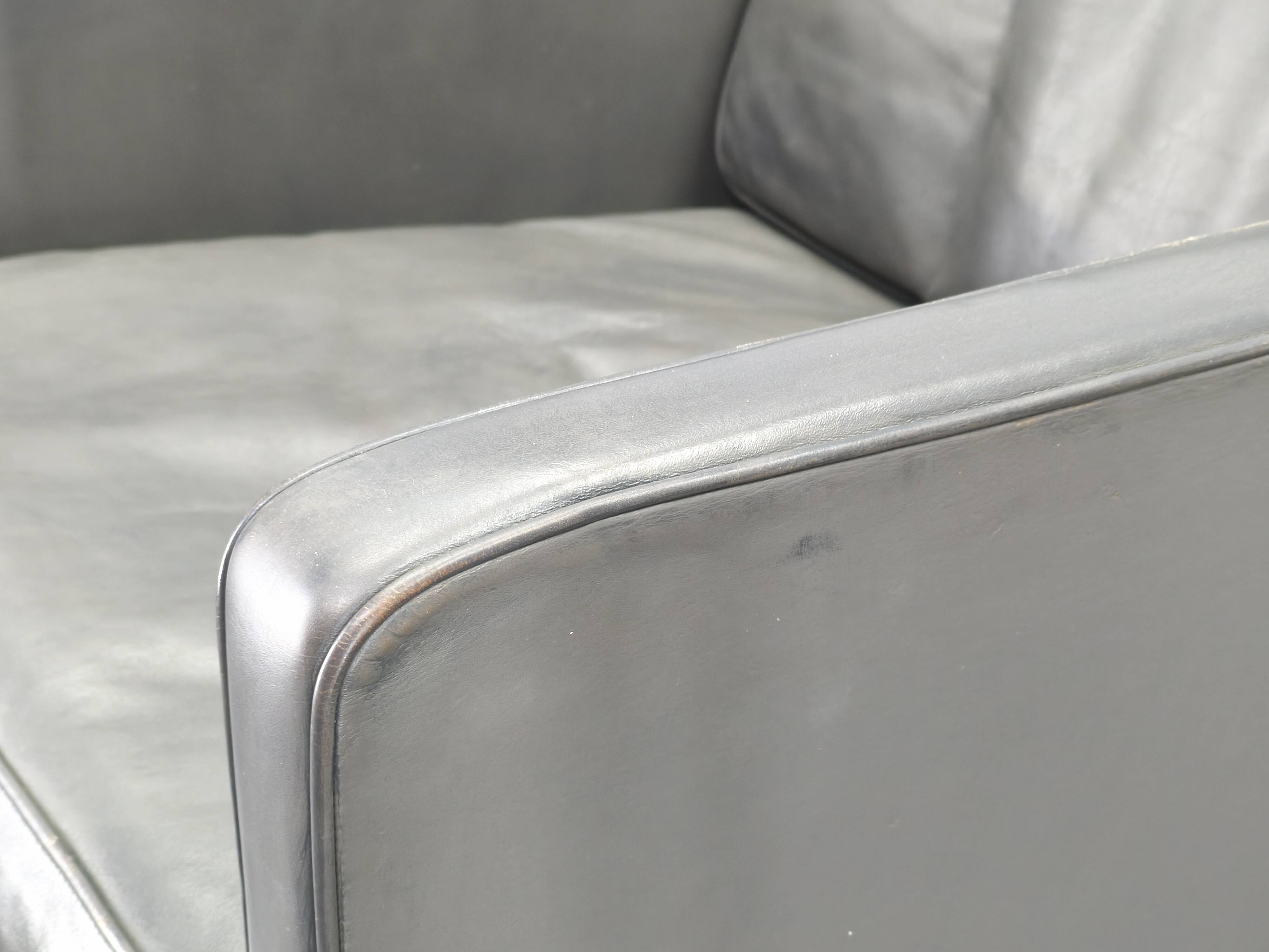 Pair of Leather Lounge Chairs by Børge Mogensen for Fredericia 1970s