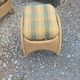 Pair of old armchairs wicker rattan & foot rest vintage year 60