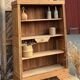 Large antique bookcase in raw solid oak