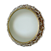 Miroir en cristal et laiton illuminé vintage, années 1960